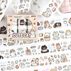 Ensemble de ruban adhésif décoratif découpé à l'emporte-pièce avec des motifs de chats mignons | Autocollants pour animaux de compagnie Kawaii chaton
