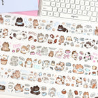 Ensemble de ruban adhésif décoratif découpé à l'emporte-pièce avec des motifs de chats mignons | Autocollants pour animaux de compagnie Kawaii chaton