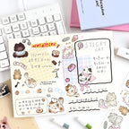 Ensemble de ruban adhésif décoratif découpé à l'emporte-pièce avec des motifs de chats mignons | Autocollants pour animaux de compagnie Kawaii chaton
