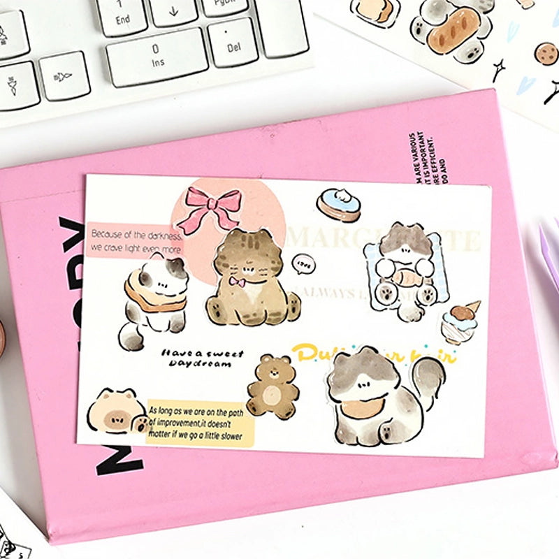 Ensemble de ruban adhésif décoratif découpé à l'emporte-pièce avec des motifs de chats mignons | Autocollants pour animaux de compagnie Kawaii chaton