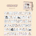 Ensemble de ruban adhésif décoratif découpé à l'emporte-pièce avec des motifs de chats mignons | Autocollants pour animaux de compagnie Kawaii chaton