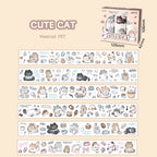 Ensemble de ruban adhésif décoratif découpé à l'emporte-pièce avec des motifs de chats mignons | Autocollants pour animaux de compagnie Kawaii chaton