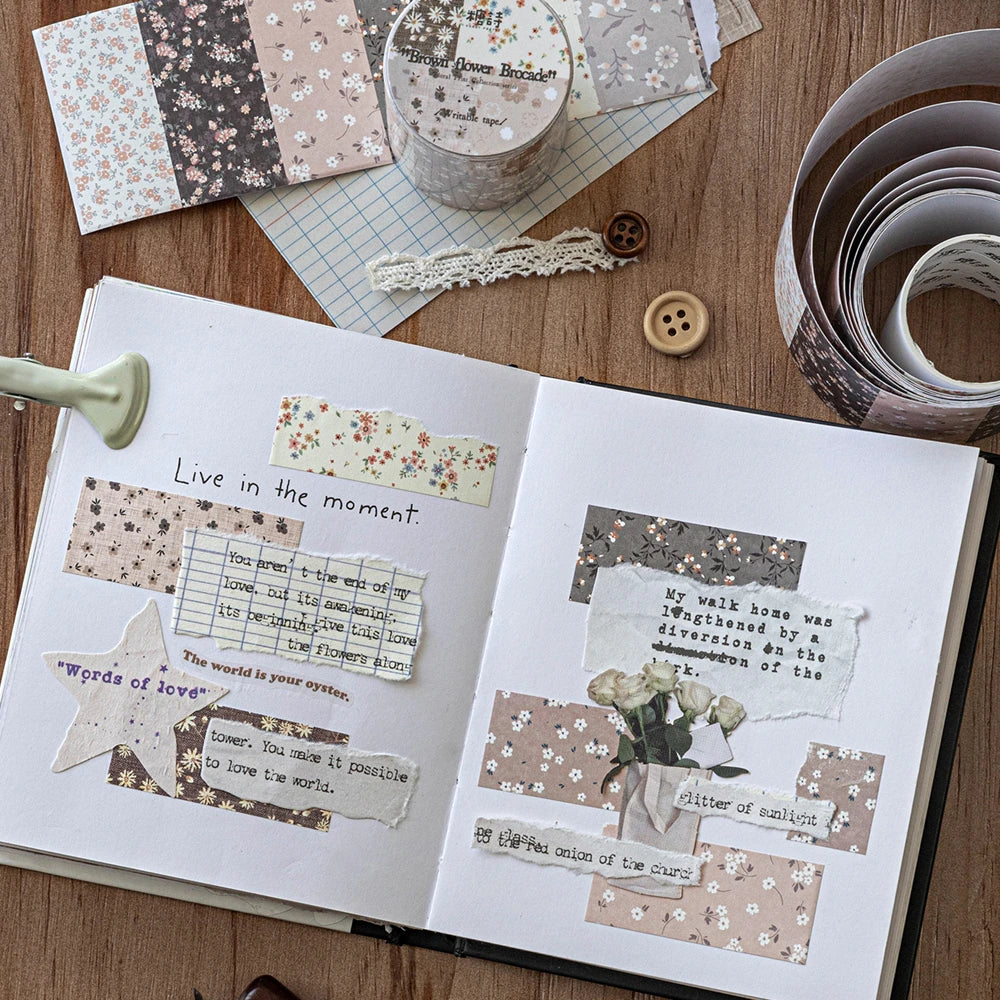 Die-Cut Flower Washi Tape – Scrapbooking & Journal Decoration