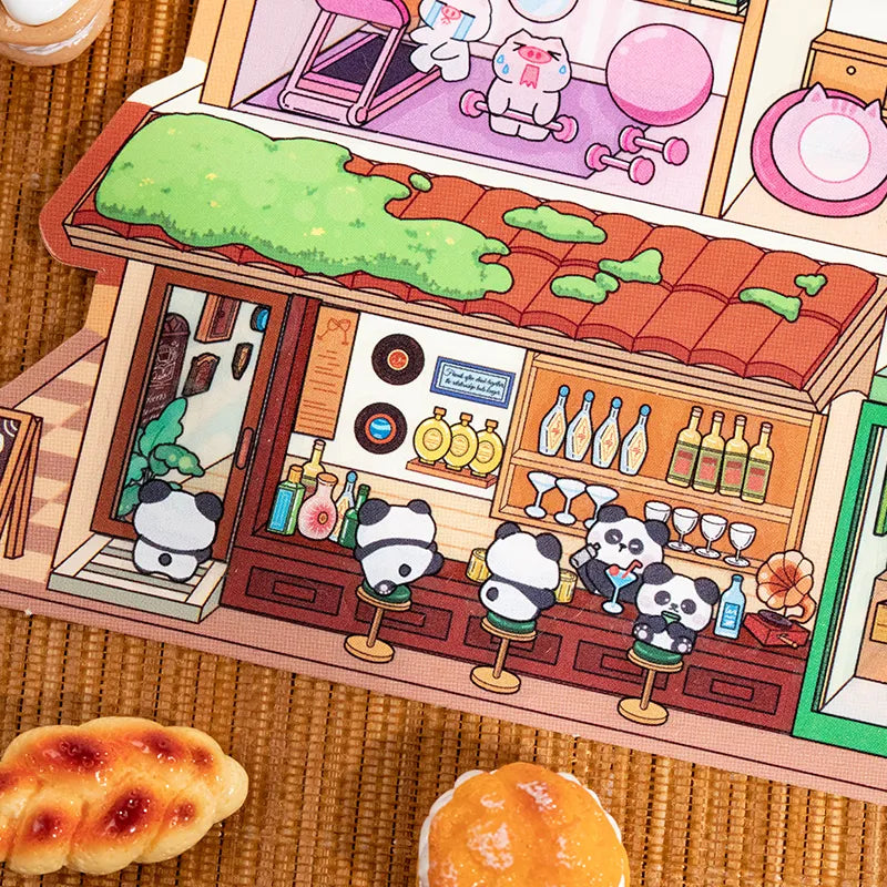 Autocollants Mini Scène 3D DIY – Appartement d’Animaux Mignons & Maison Arbre Forestière | Stickers Décoratifs Anti-Stress