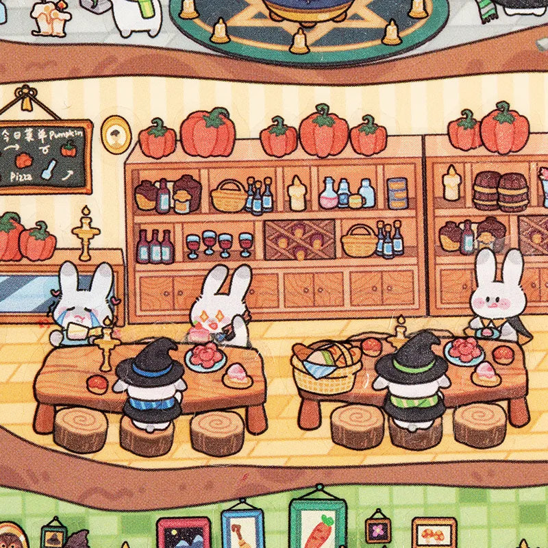 Autocollants Mini Scène 3D DIY – Appartement d’Animaux Mignons & Maison Arbre Forestière | Stickers Décoratifs Anti-Stress