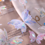 Dreamy Glass Butterfly PET Tape - Journaling  Pre-Cut Tape