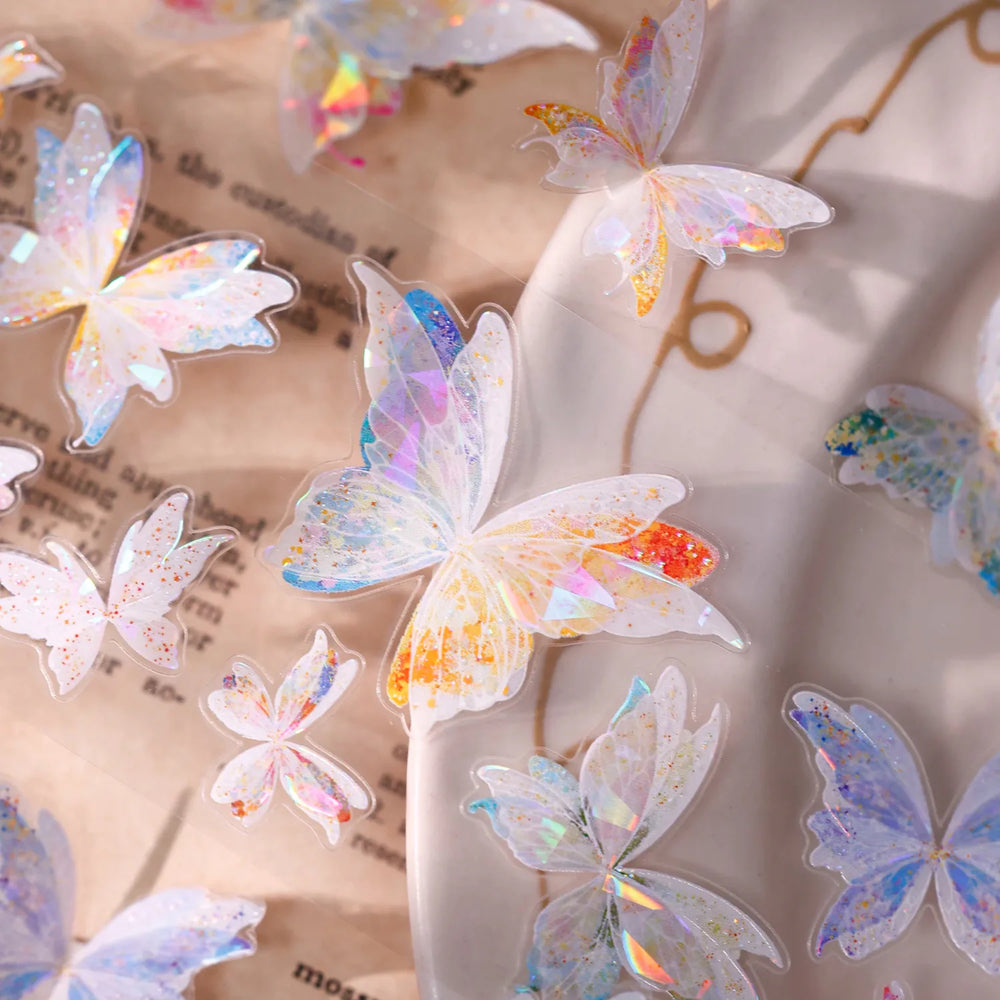 Dreamy Glass Butterfly PET Tape - Journaling  Pre-Cut Tape
