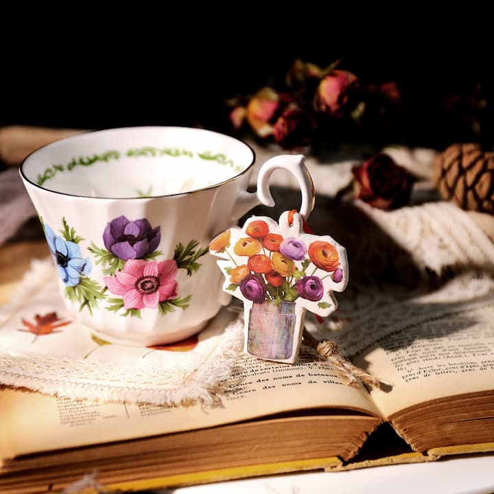 Autocollant à frotter pour fleurs séchées