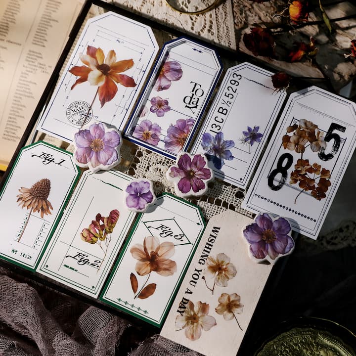 Dried Flower Rub On Sticker