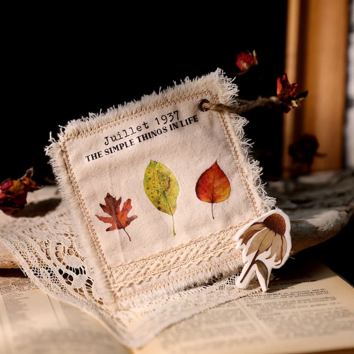 Autocollant à frotter pour fleurs séchées