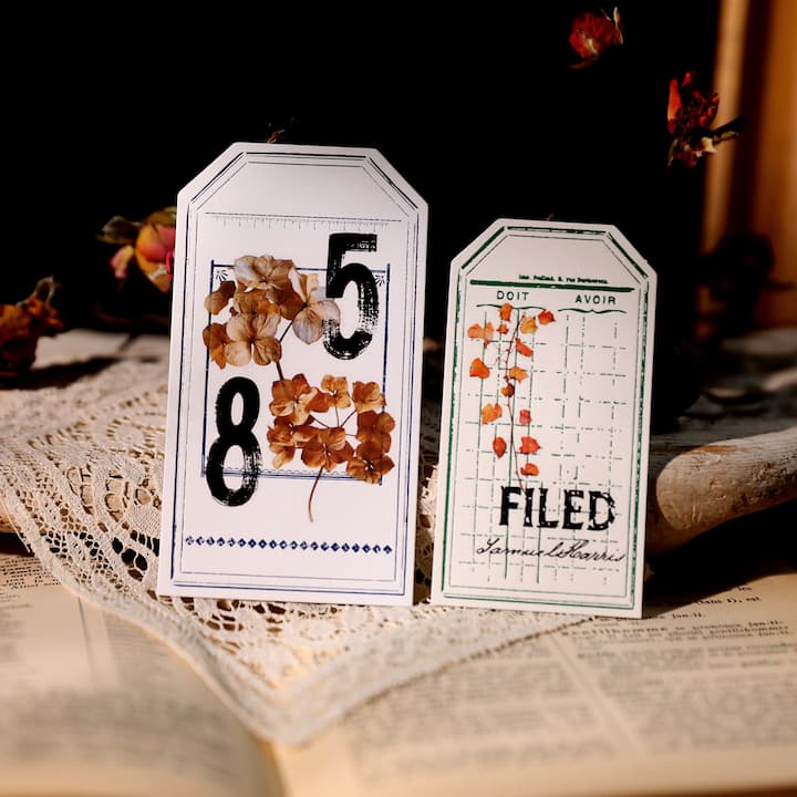 Autocollant à frotter pour fleurs séchées