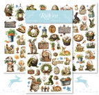 Easter Farm Animals Rub-On Stickers | Bunny Hedgehog & Carrot Transfers