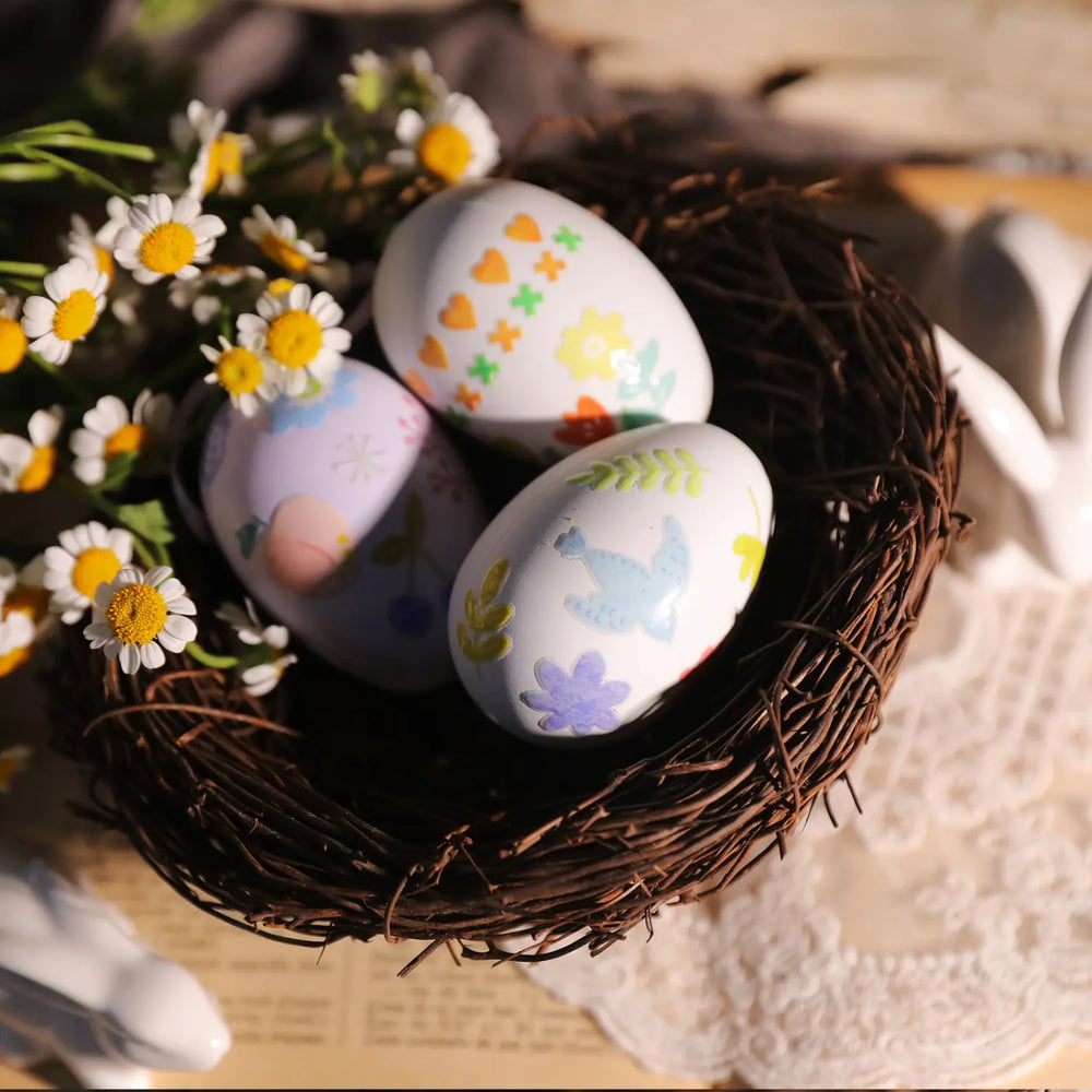 Osterspitzen-Sticker, wasserfest | Pastellfarbene Eierbecher-Aufkleber