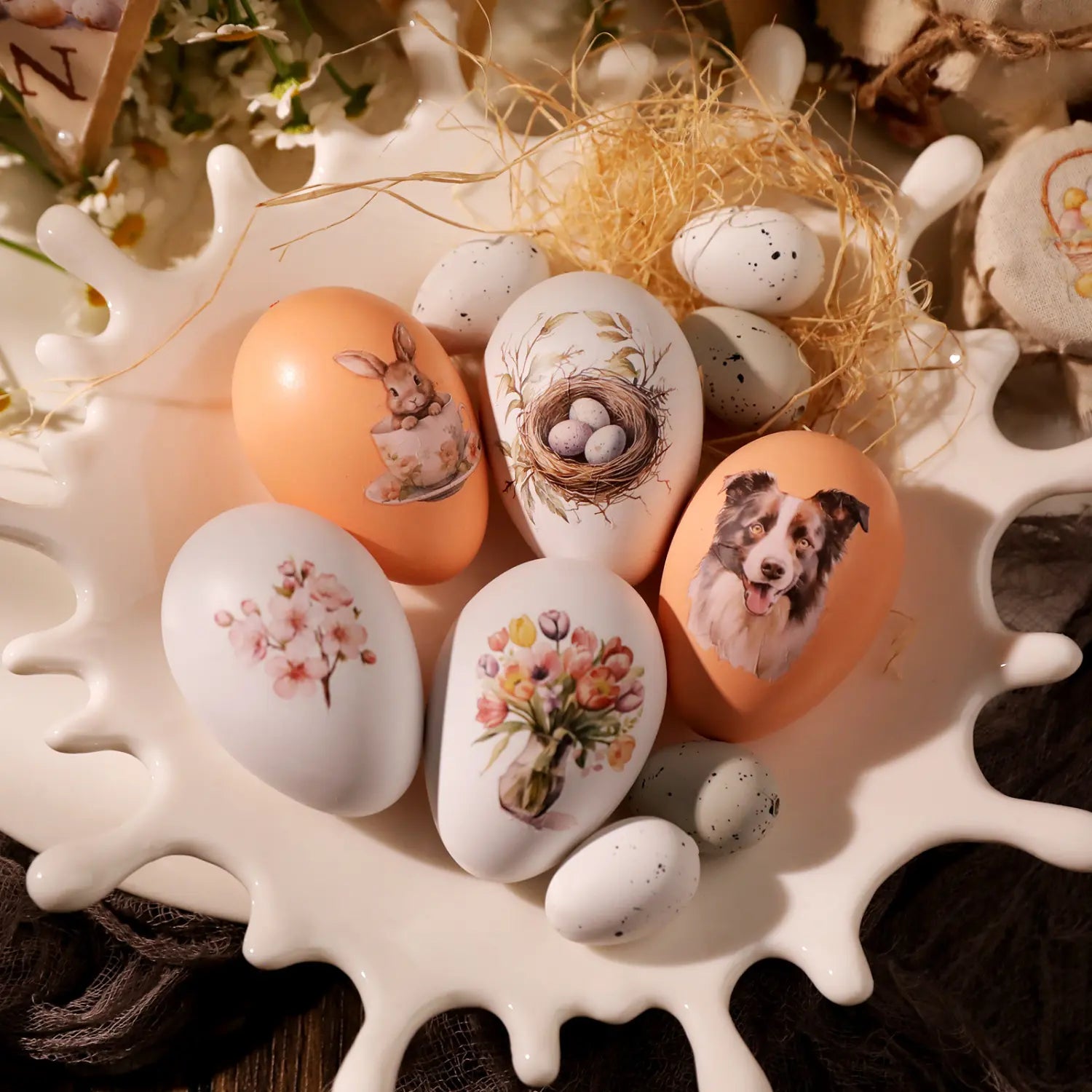 Easter Rub-On Transfer Stickers | Farm Animals & Spring Designs for Crafts & Journaling