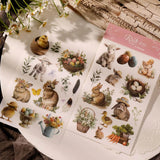 Autocollant à frotter Pâques Printemps Ferme