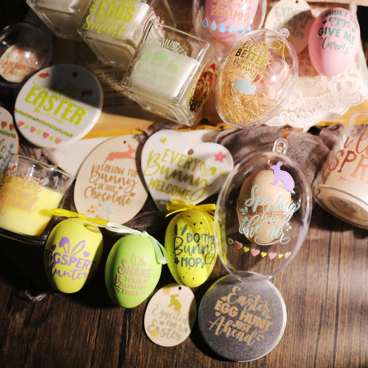 Clear Plastic Easter Eggs for DIY Crafts - Fillable Perfect for Rub-on Sticker