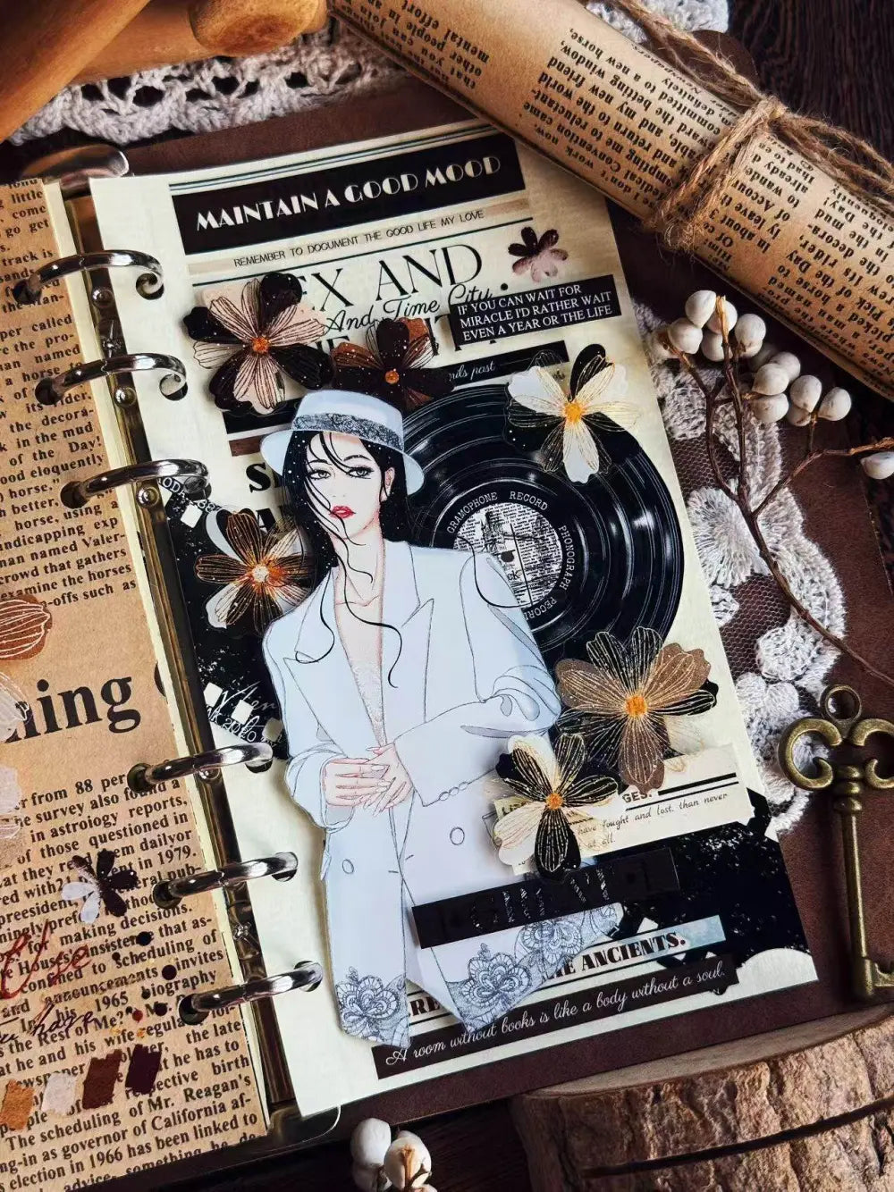 Elegantes Washi-Tape im Vintage-Punk-Stil mit Tiermotiven | Dekoratives Tape mit Vintage- und Punk-Motiven