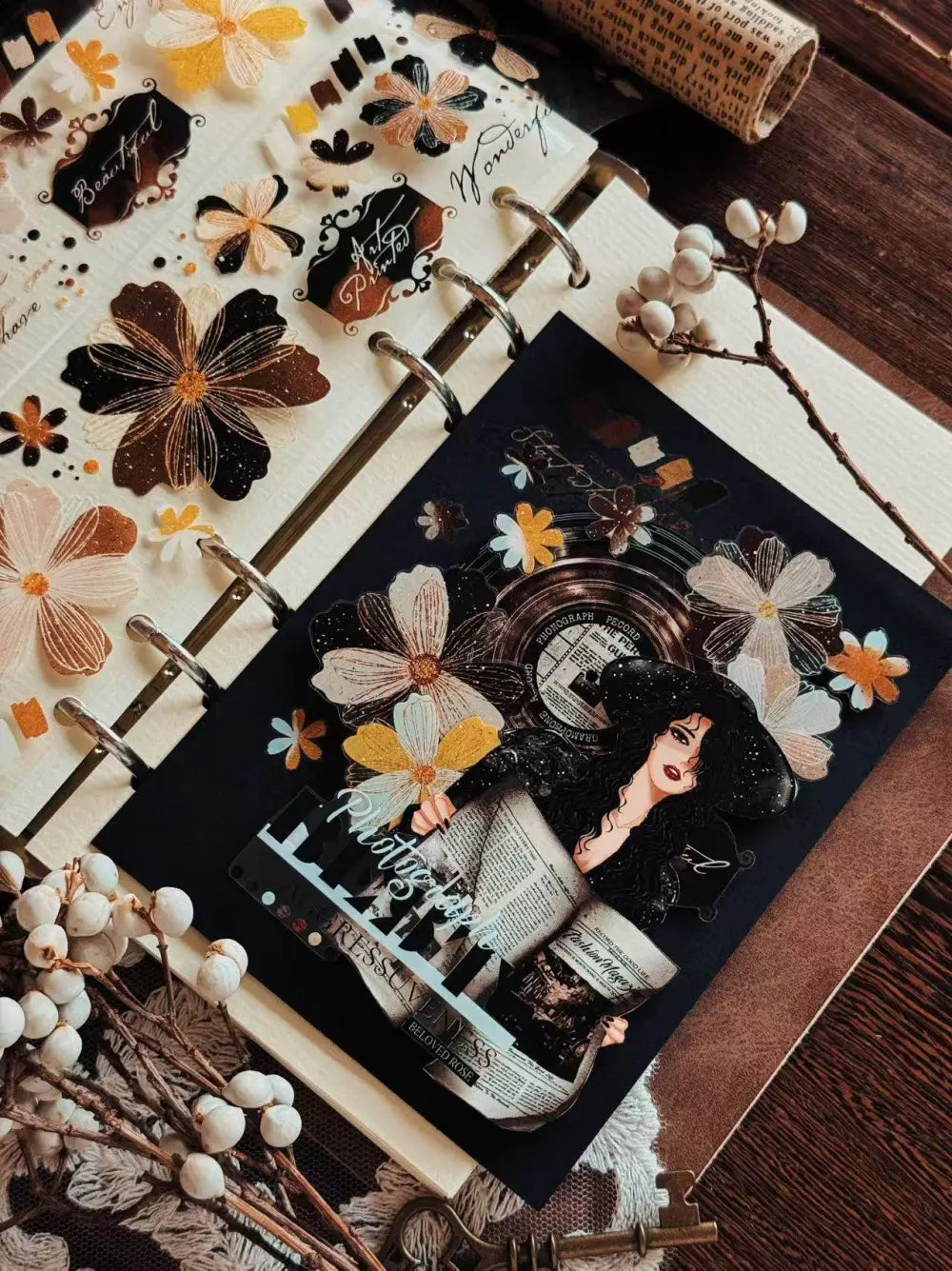 Elegantes Washi-Tape im Vintage-Punk-Stil mit Tiermotiven | Dekoratives Tape mit Vintage- und Punk-Motiven