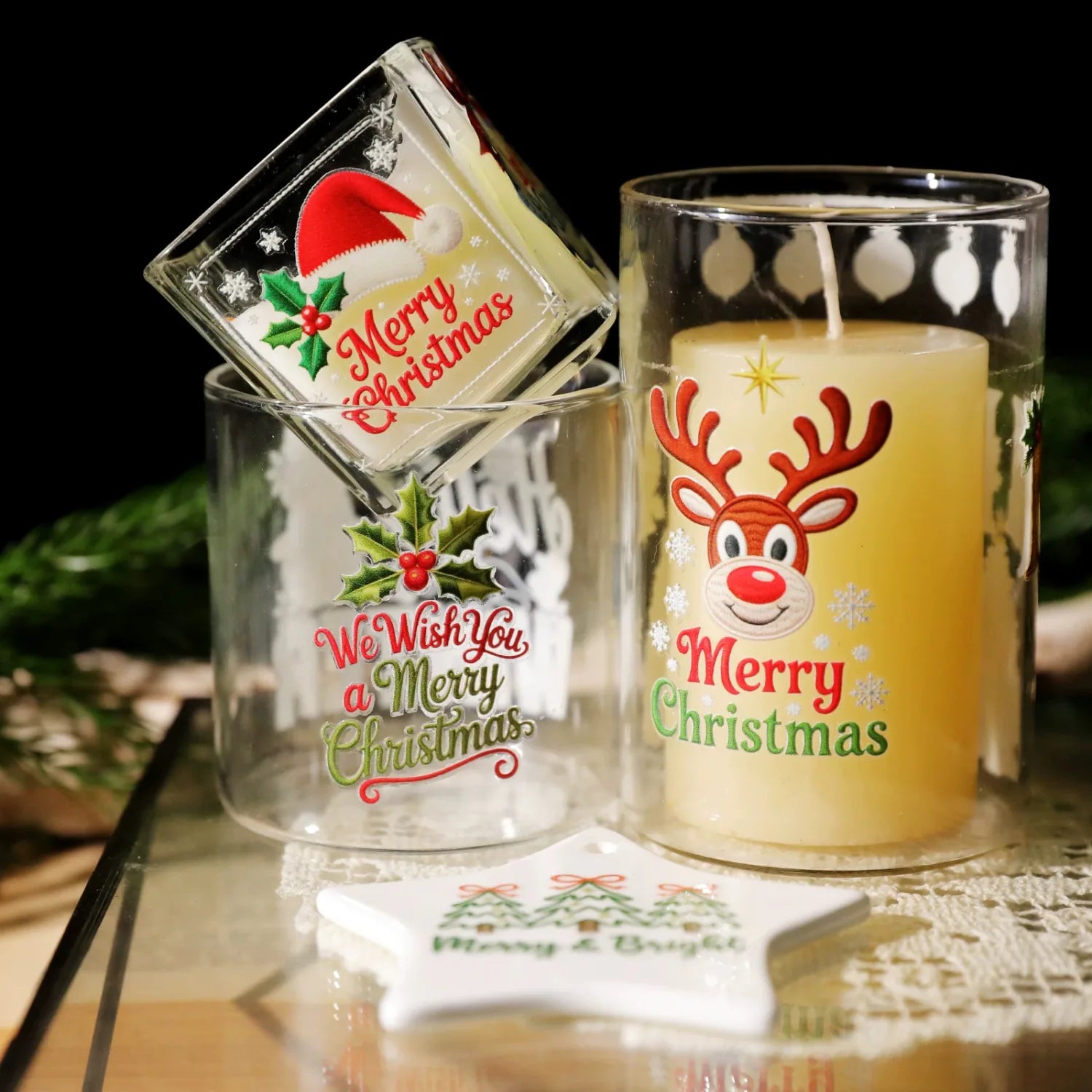Aufbügelbilder für Weihnachten (bestickt)