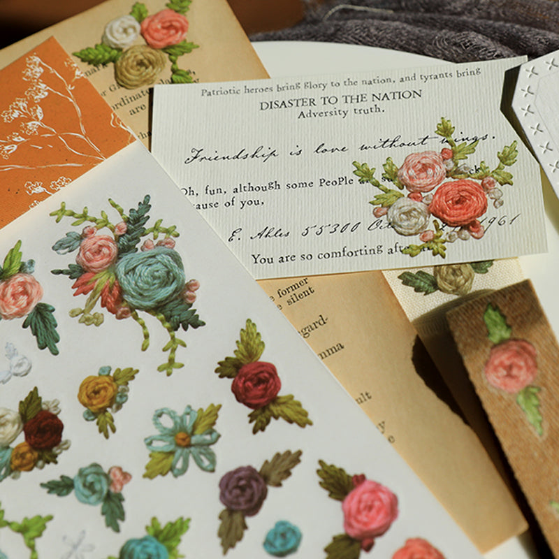 Autocollant rose vintage