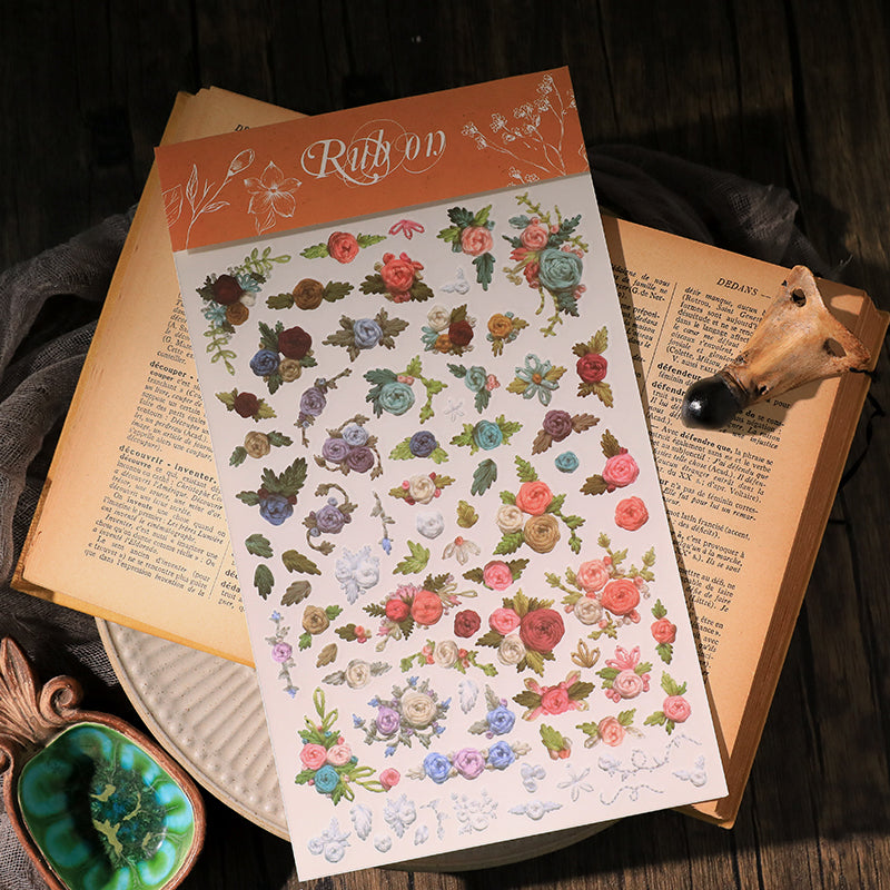 Autocollant rose vintage