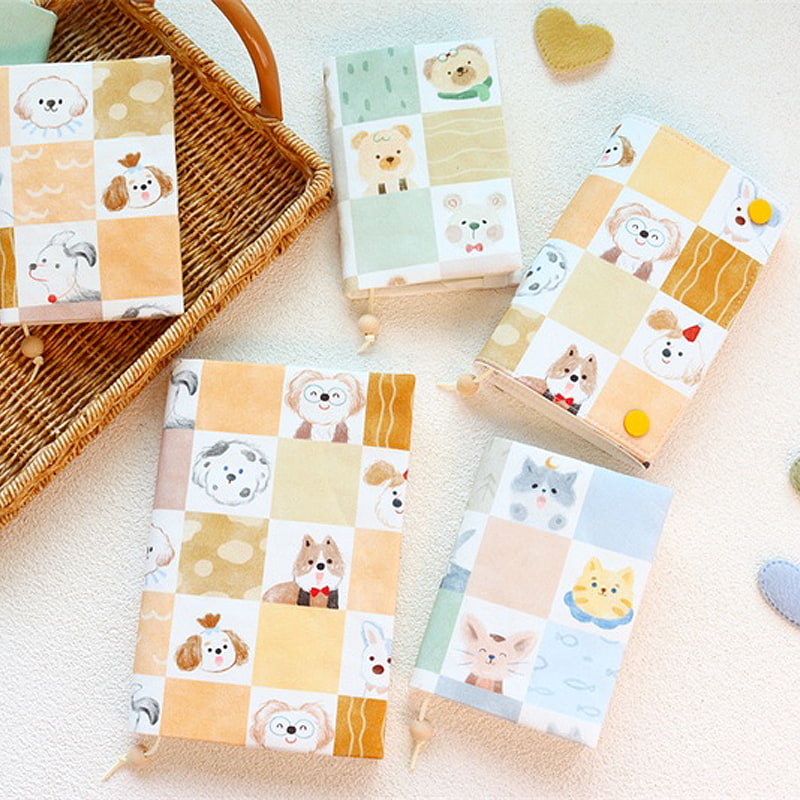 かわいい布製ブックカバー｜A5/A6対応ほぼ日カバー｜動物柄アート手帳・バインダー｜手帳・読書好きへのギフトにぴったり