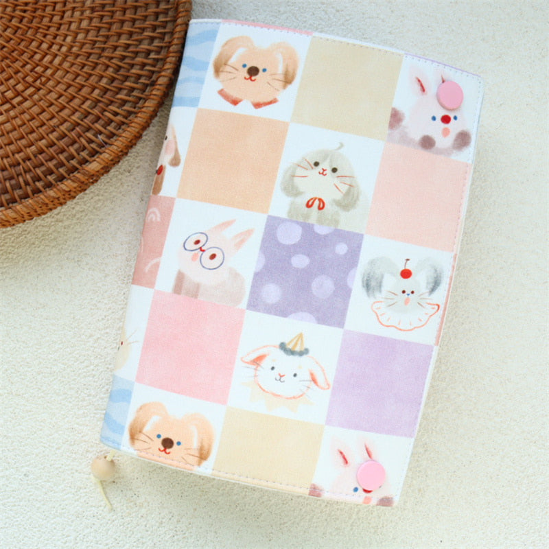 かわいい布製ブックカバー｜A5/A6対応ほぼ日カバー｜動物柄アート手帳・バインダー｜手帳・読書好きへのギフトにぴったり