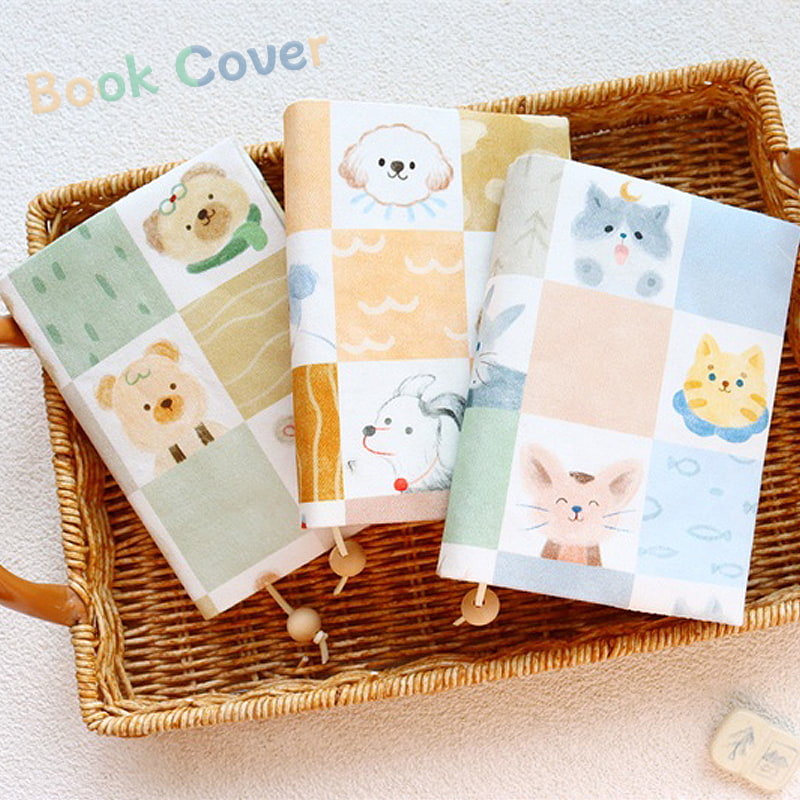 かわいい布製ブックカバー｜A5/A6対応ほぼ日カバー｜動物柄アート手帳・バインダー｜手帳・読書好きへのギフトにぴったり
