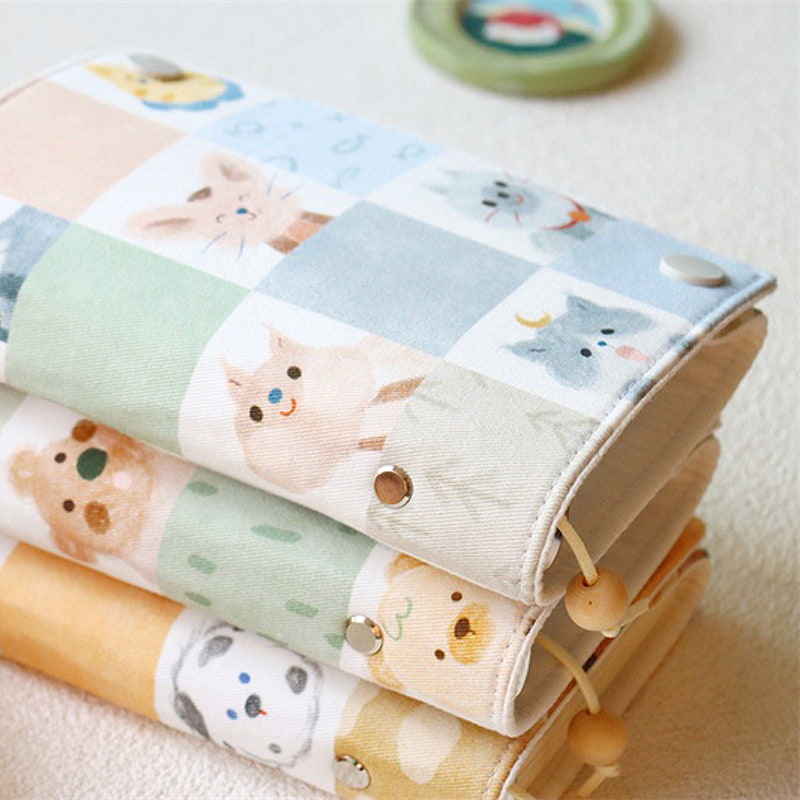 かわいい布製ブックカバー｜A5/A6対応ほぼ日カバー｜動物柄アート手帳・バインダー｜手帳・読書好きへのギフトにぴったり