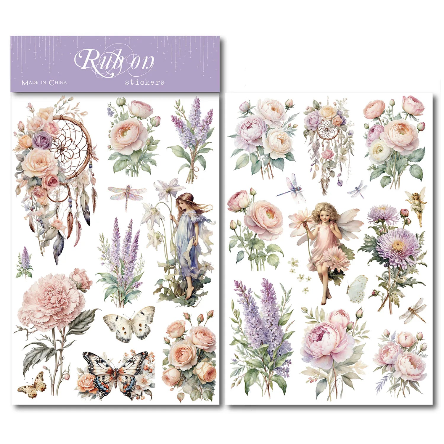 Fairy & Dreamcatcher Rub-On Stickers | Floral DIY Transfer Stickers