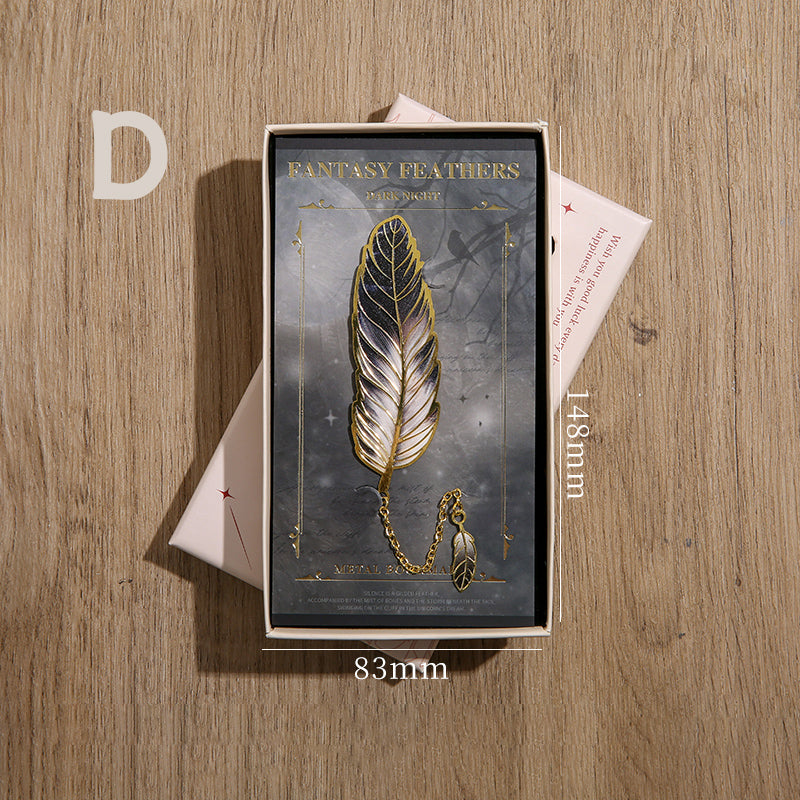 Élégant marque-page en métal avec plumes – Cadeau idéal pour les amoureux des livres et le Nouvel An