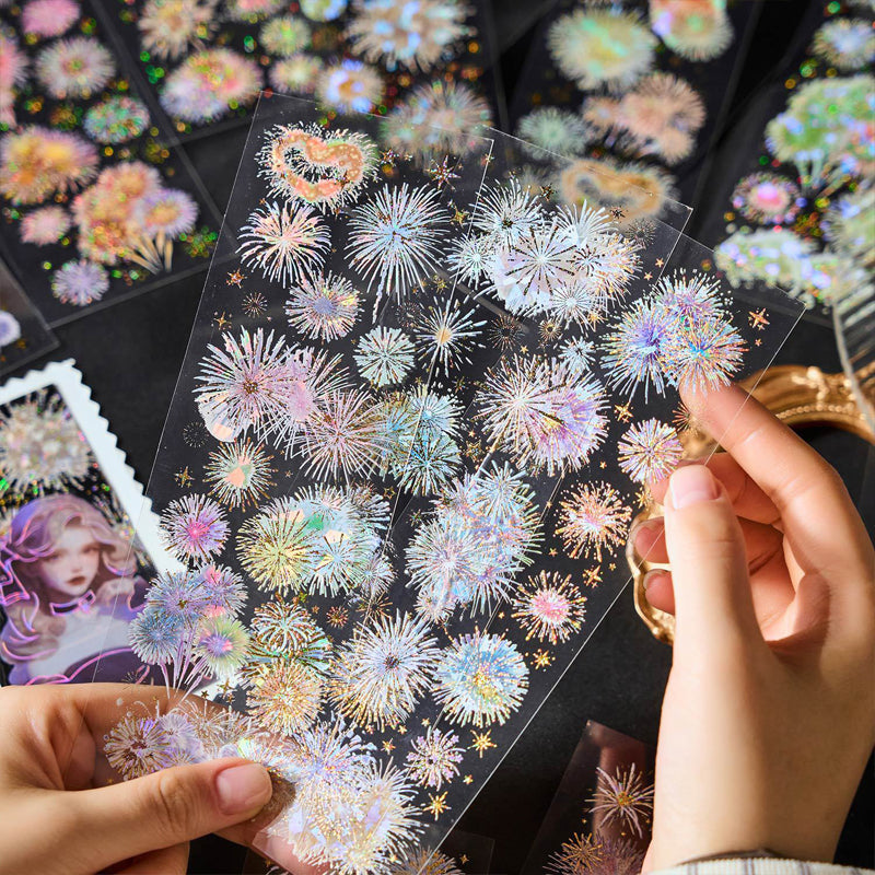 Firework Burst PET Stickers