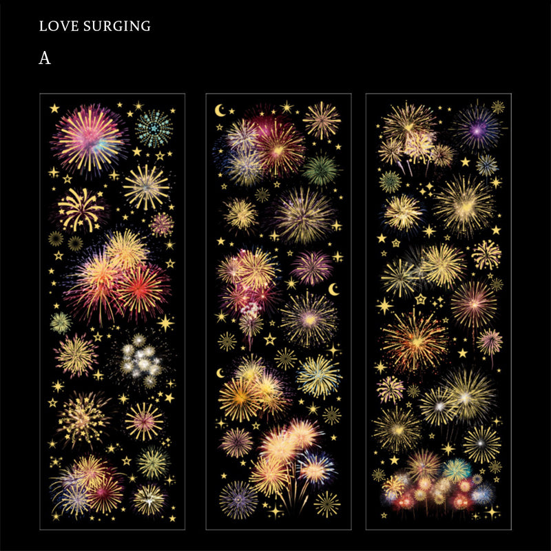 Firework Burst PET Stickers