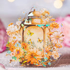 Autocollant lumineux en forme de coquille PET pour lanternes florales