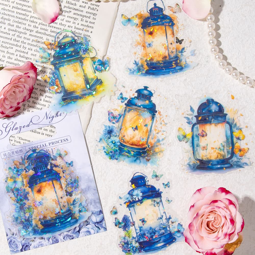 Autocollant lumineux en forme de coquille PET pour lanternes florales
