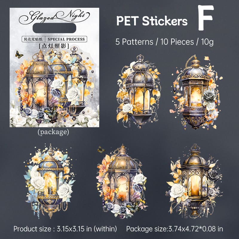 Autocollant lumineux en forme de coquille PET pour lanternes florales