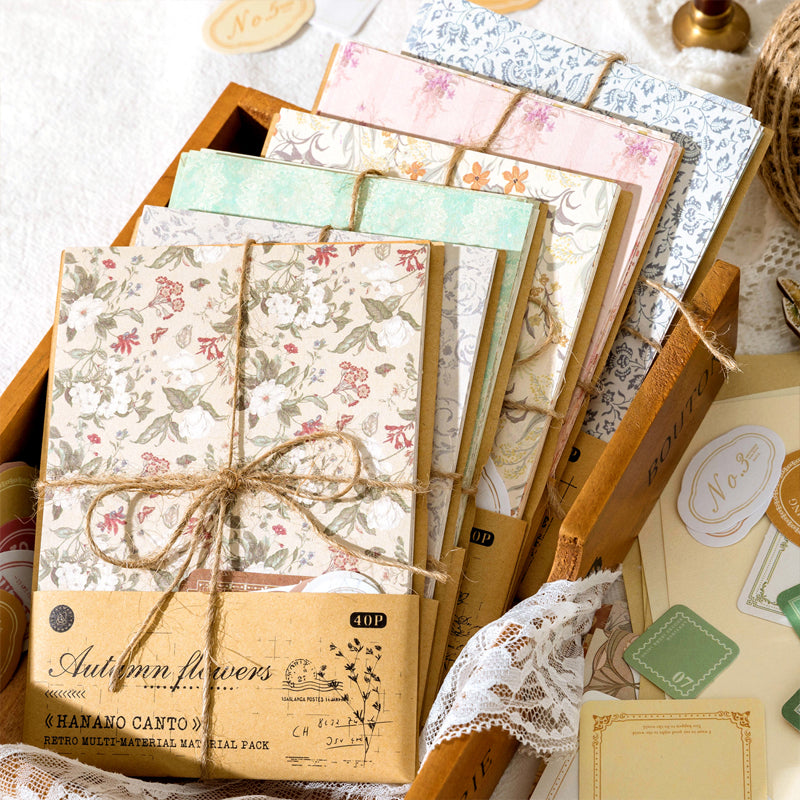 Floral Scrapbook Paper Set – For Junk Journals & Scrapbooking