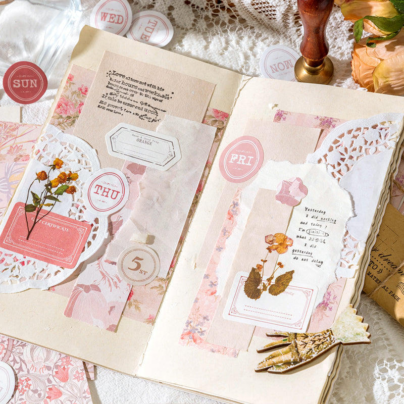 Lot de Papier Scrapbooking Floral Vintage – pour Junk Journal & Loisirs Créatifs