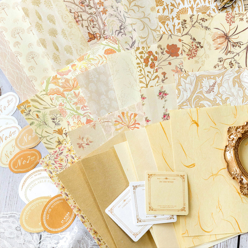 Lot de Papier Scrapbooking Floral Vintage – pour Junk Journal & Loisirs Créatifs