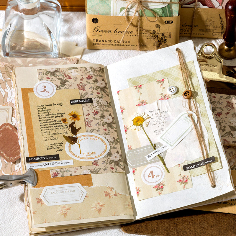Lot de Papier Scrapbooking Floral Vintage – pour Junk Journal & Loisirs Créatifs