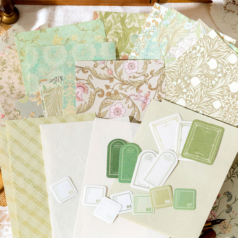 Lot de Papier Scrapbooking Floral Vintage – pour Junk Journal & Loisirs Créatifs