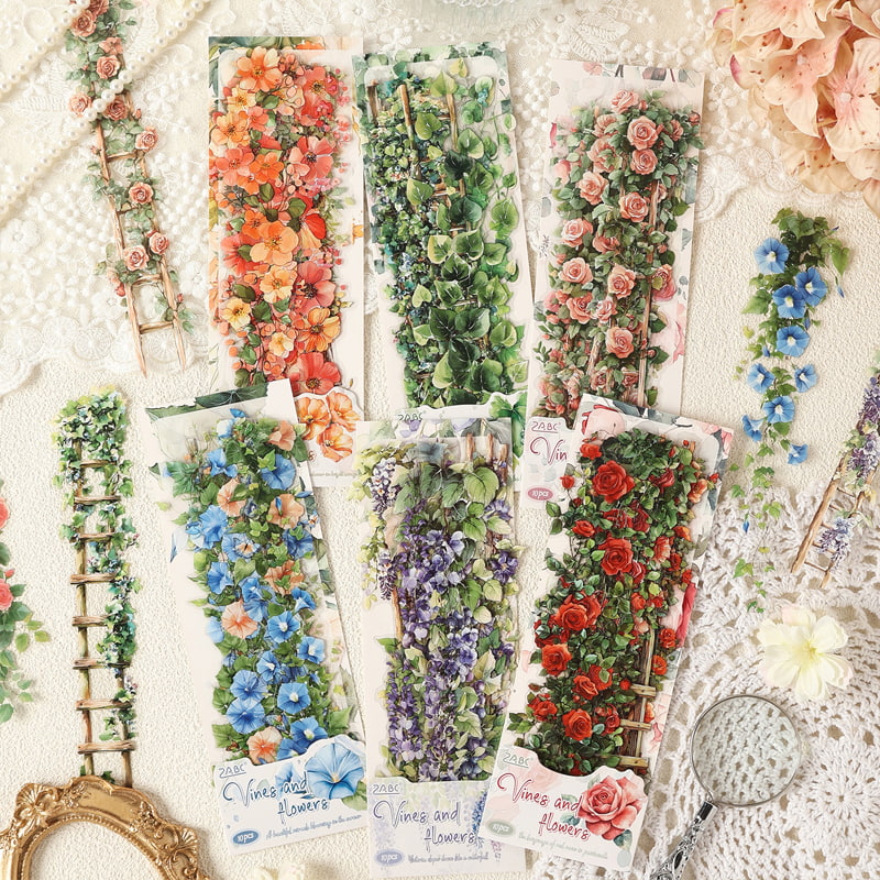 Stickers Éphémères Fleurs Grimpantes pour Scrapbooking