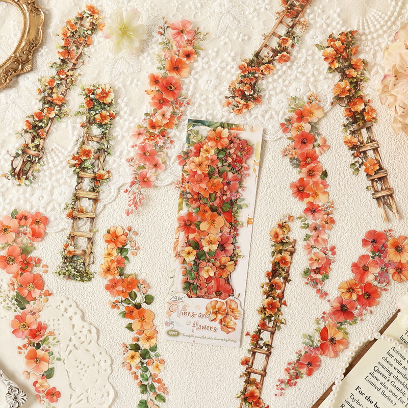Stickers Éphémères Fleurs Grimpantes pour Scrapbooking