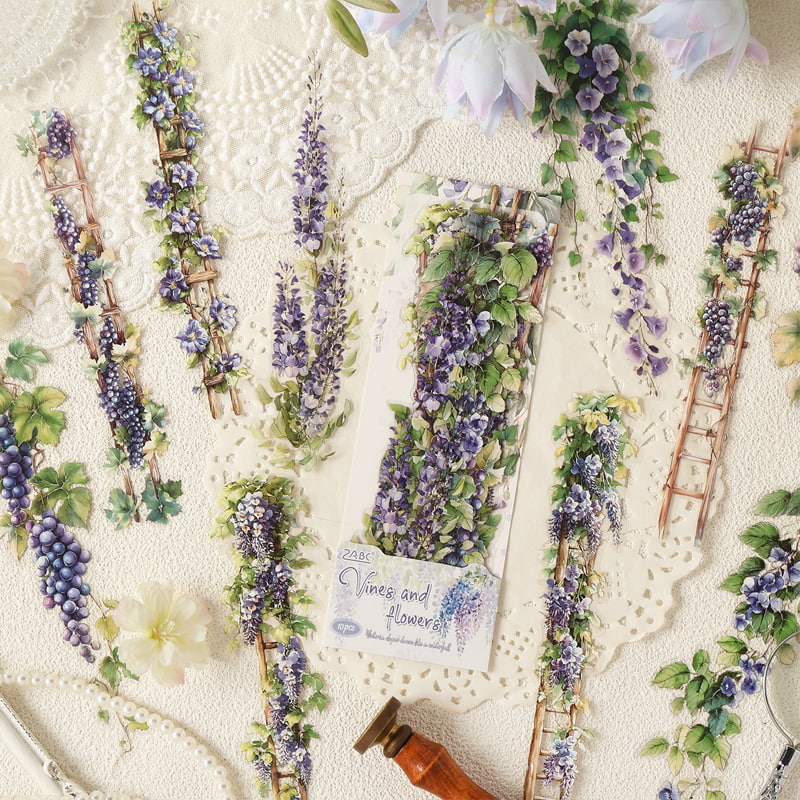 Floral Vine Stickers Ephemera For Scrapbooking