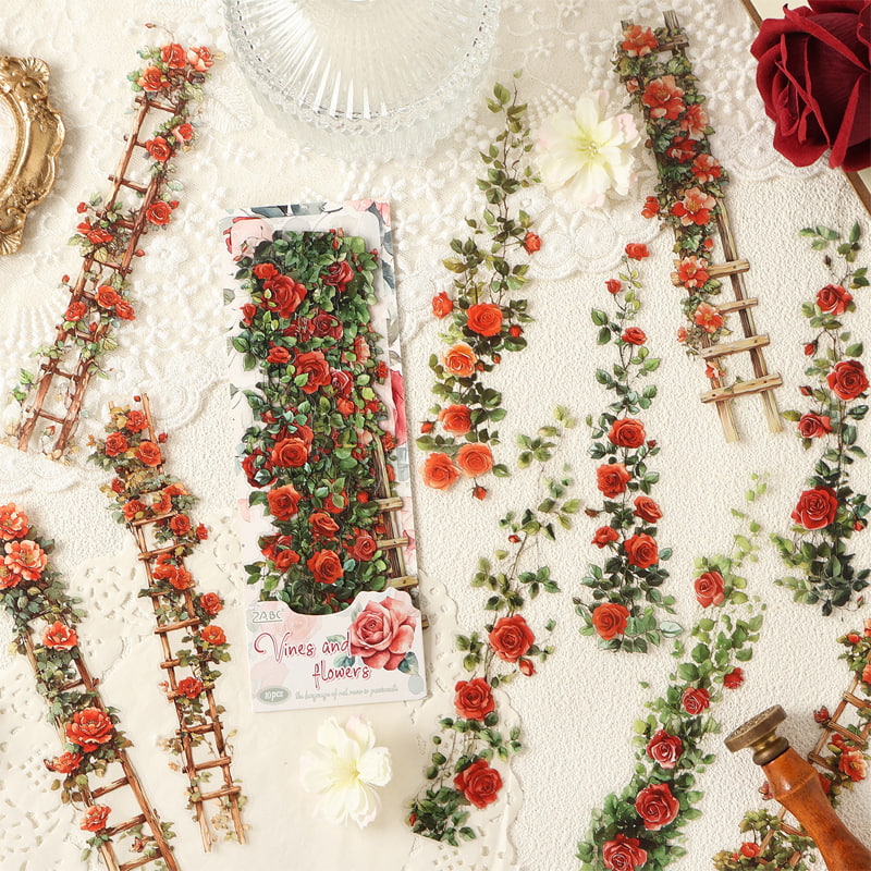 Stickers Éphémères Fleurs Grimpantes pour Scrapbooking