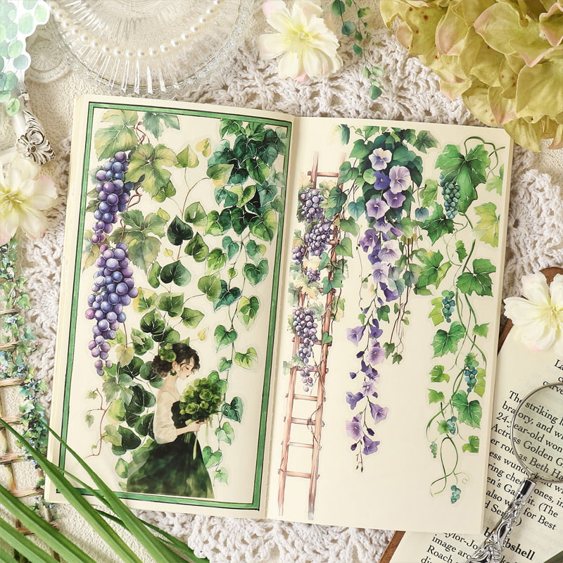 Stickers Éphémères Fleurs Grimpantes pour Scrapbooking
