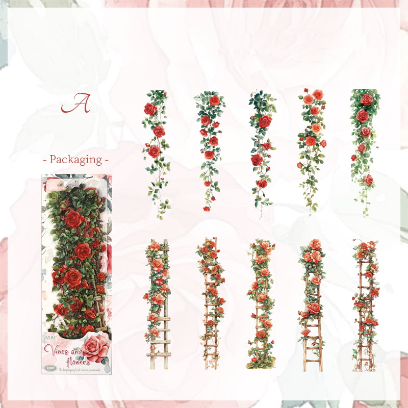 Stickers Éphémères Fleurs Grimpantes pour Scrapbooking