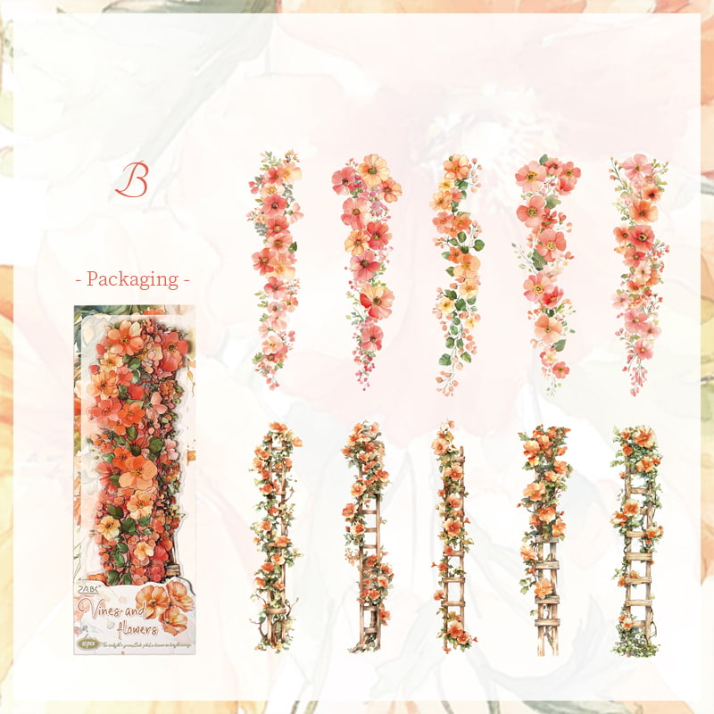 Stickers Éphémères Fleurs Grimpantes pour Scrapbooking