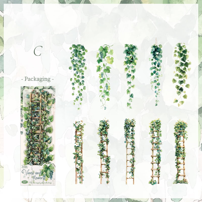 Stickers Éphémères Fleurs Grimpantes pour Scrapbooking