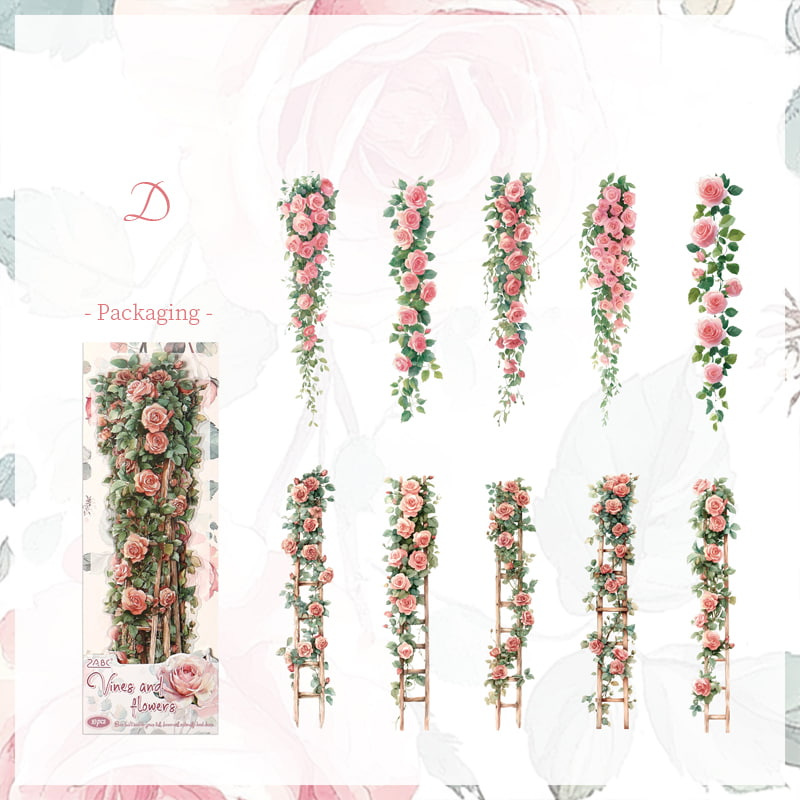 Stickers Éphémères Fleurs Grimpantes pour Scrapbooking